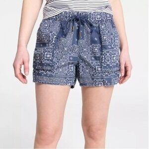 Alpine Design Lightweight Twill Shorts Women XL Lunar Blue Bandana Print NWT